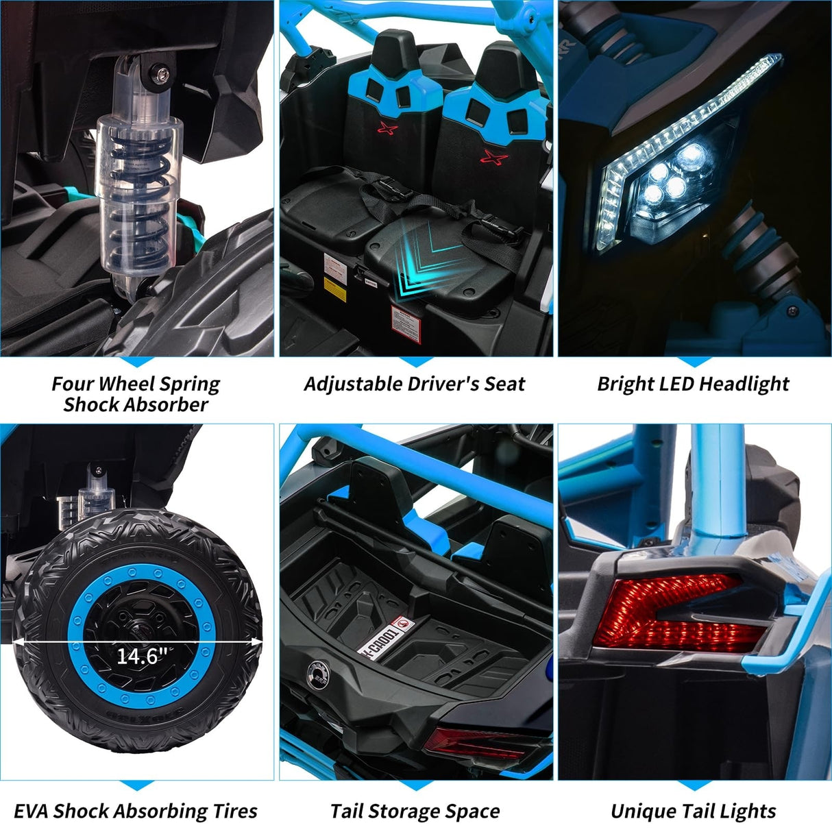 2 Seats Ride on UTV with Remote Control for Kids