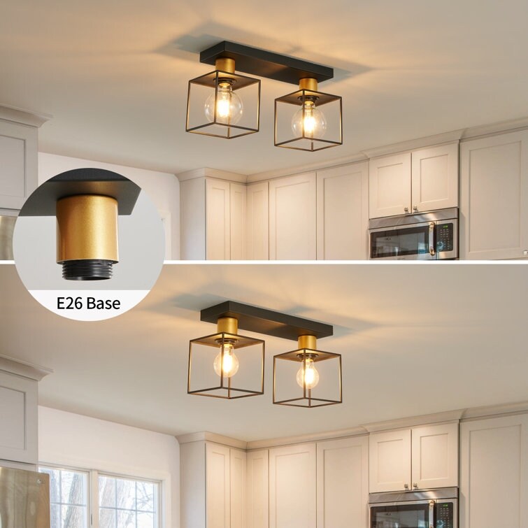 2-Semi Flush Mount Kitchen Pendent Light[No Bulb]