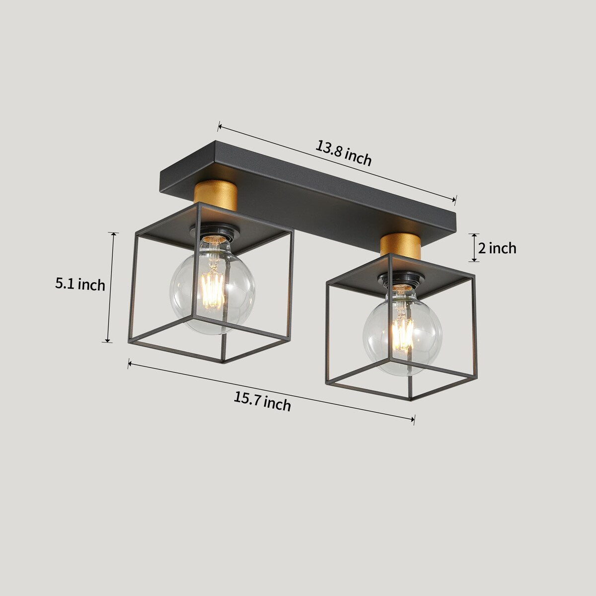 2-Semi Flush Mount Kitchen Pendent Light[No Bulb]
