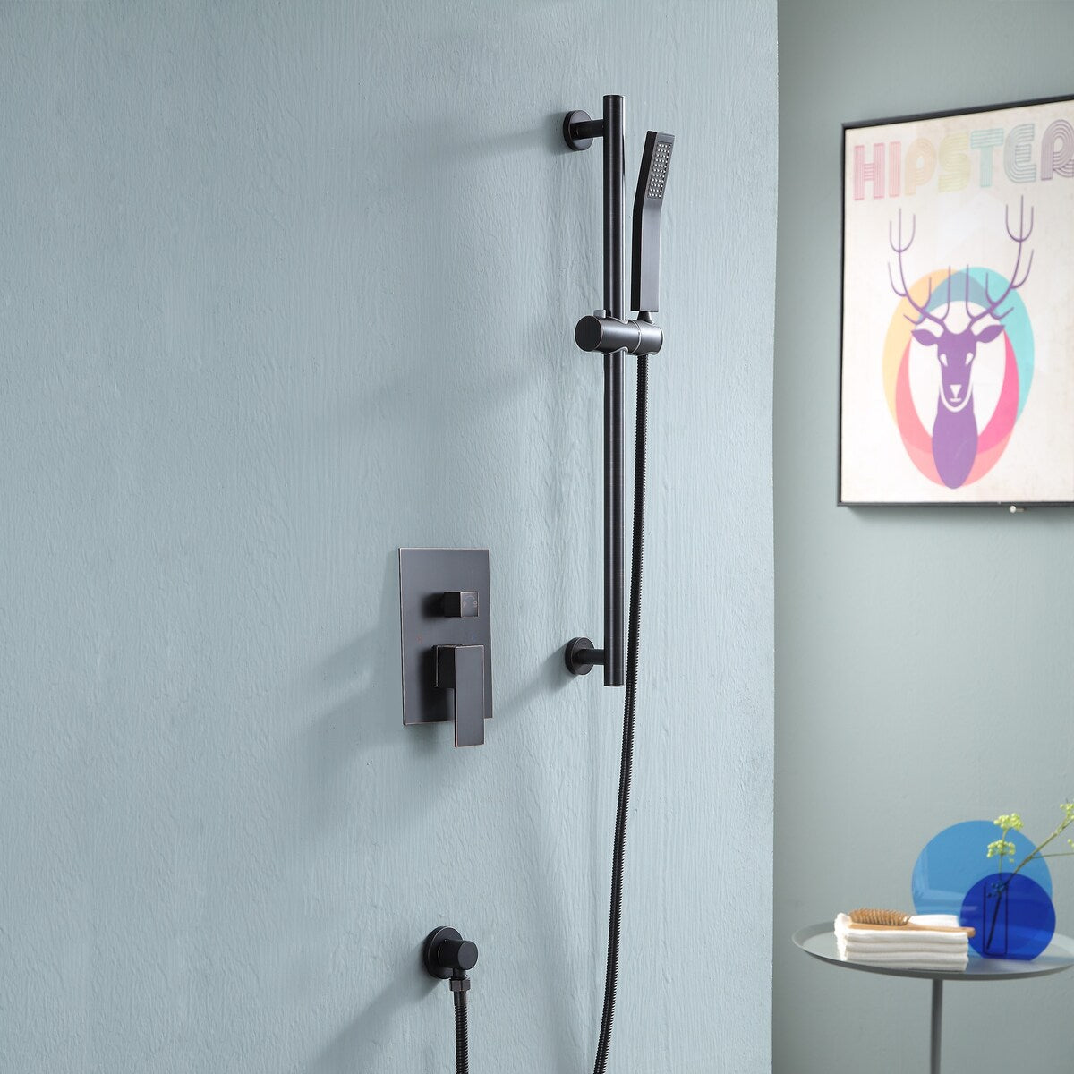 2-Spray Patterns with 16 in.Ceiling Mount Dual Shower Heads