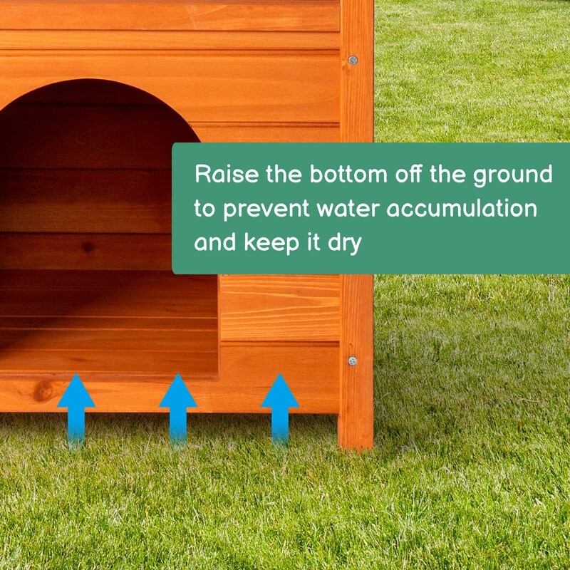 2-Story Wooden Feral Cat House Dog House for Outdoor and Indoor, Pet House with Stairs