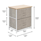 2-Tier 2 Drawers -Night Stand, End Table Storage Tower