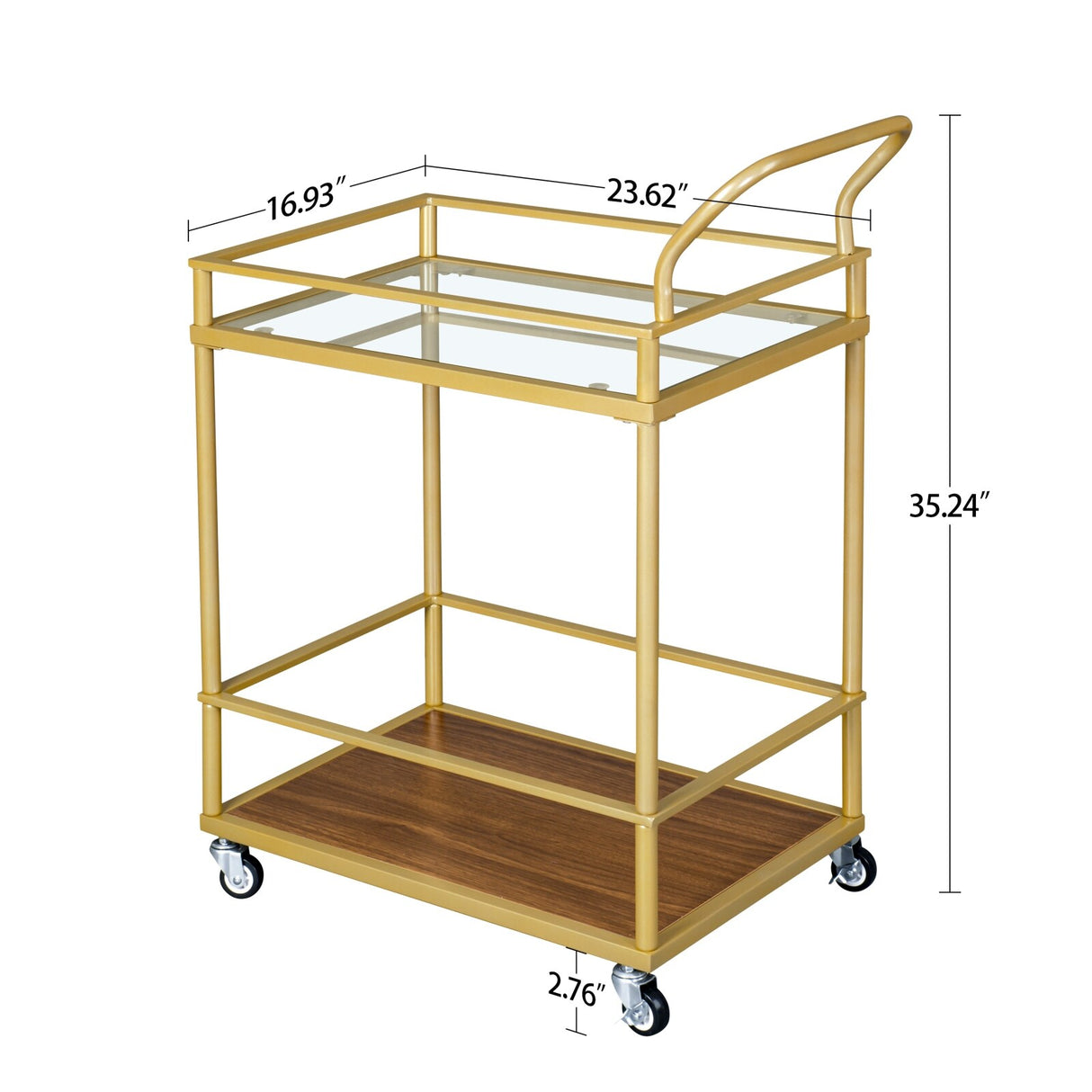 2-Tier Bar Cart with Wheels
