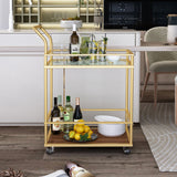 2-Tier Bar Cart with Wheels