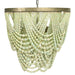 2-Tier Draped Wood Bead Chandelier - 25.6"L x 25.6"W x 26.0"H