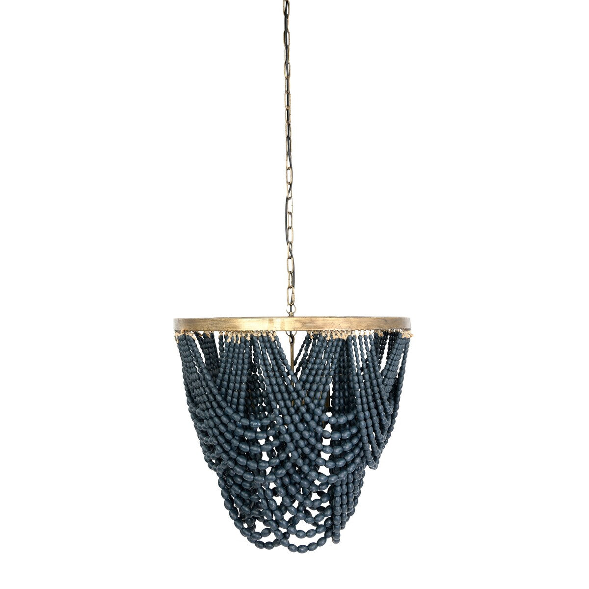 2-Tier Draped Wood Bead Chandelier - 25.6"L x 25.6"W x 26.0"H