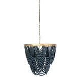 2-Tier Draped Wood Bead Chandelier - 25.6"L x 25.6"W x 26.0"H