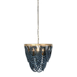 2-Tier Draped Wood Bead Chandelier - 25.6"L x 25.6"W x 26.0"H