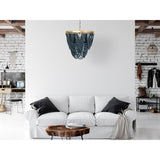 2-Tier Draped Wood Bead Chandelier - 25.6"L x 25.6"W x 26.0"H