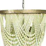 2-Tier Draped Wood Bead Chandelier - 25.6"L x 25.6"W x 26.0"H