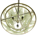 2-Tier Draped Wood Bead Chandelier - 25.6"L x 25.6"W x 26.0"H