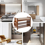 2 Tier Entryway Shoe Storage Organizer Shelf Bamboo Bench - 39.6*11.6*19.6