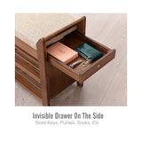 2 Tier Entryway Shoe Storage Organizer Shelf Bamboo Bench - 39.6*11.6*19.6