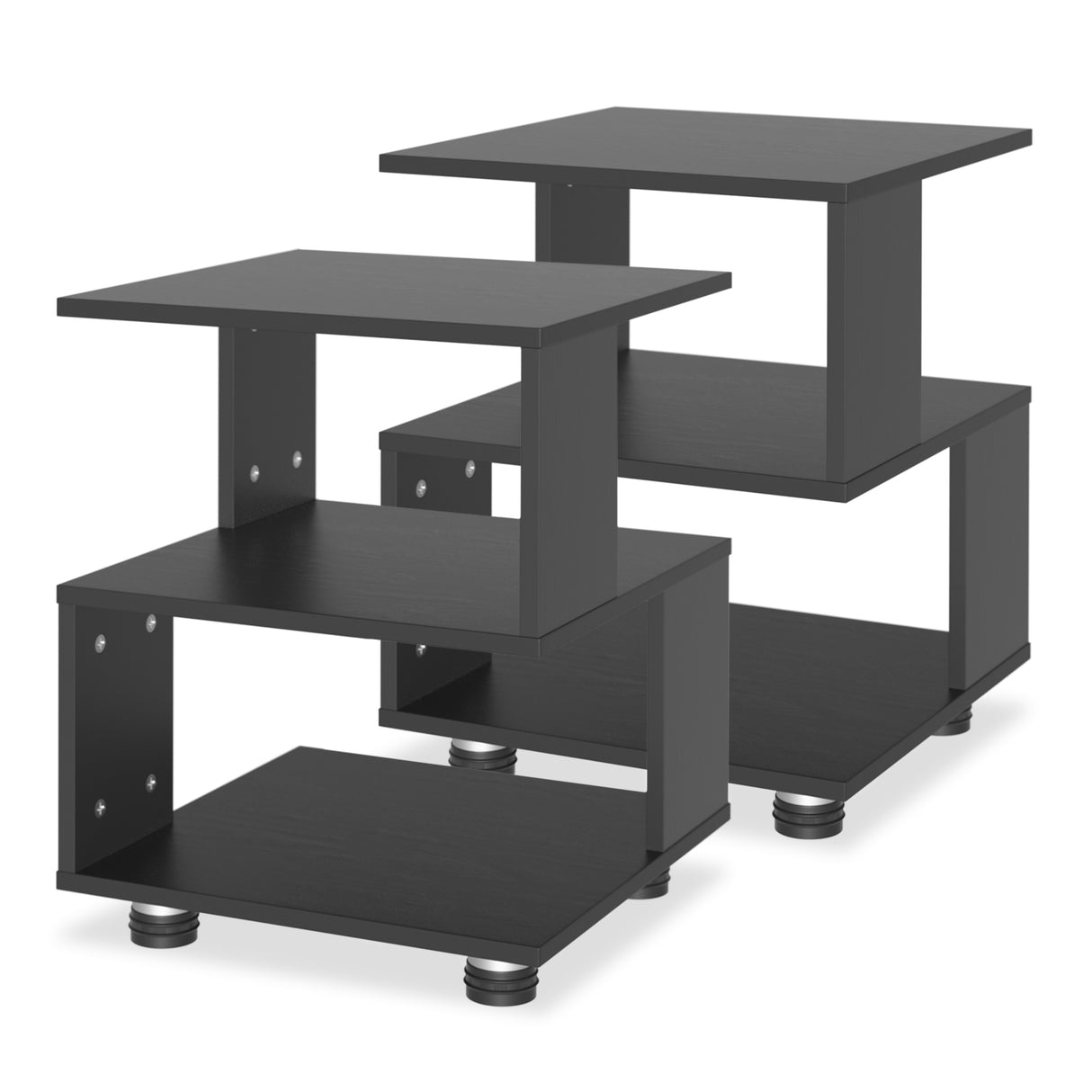 2-Tier Magic Cube Nightstand Hollow Rectangle Design Set of 2