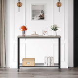 2 Tier Retro Console Table with Glass Shelf Storage