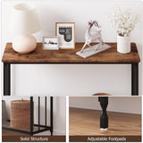 2 Tier Retro Console Table with Glass Shelf Storage