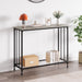 2 Tier Retro Console Table with Glass Shelf Storage