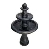 2 Tiered Floor Waterfall Fountain with Pump for Outdoor Patio Garden