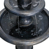 2 Tiered Floor Waterfall Fountain with Pump for Outdoor Patio Garden