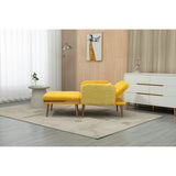 2 in 1 Chaise Velvet Lounge Chair Accent Chair with 3 Reclining Angles, Indoor Lounge Sofa with Ottoman & Elegant Pillow