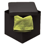 2-in-1 Foldable Faux Leather Pouffe Storage Cube and Ottoman
