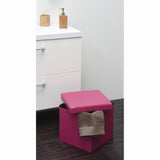 2-in-1 Foldable Faux Leather Pouffe Storage Cube and Ottoman