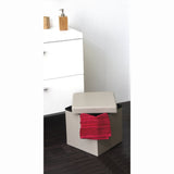 2-in-1 Foldable Faux Leather Pouffe Storage Cube and Ottoman