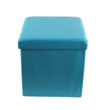 2-in-1 Foldable Faux Leather Pouffe Storage Cube and Ottoman
