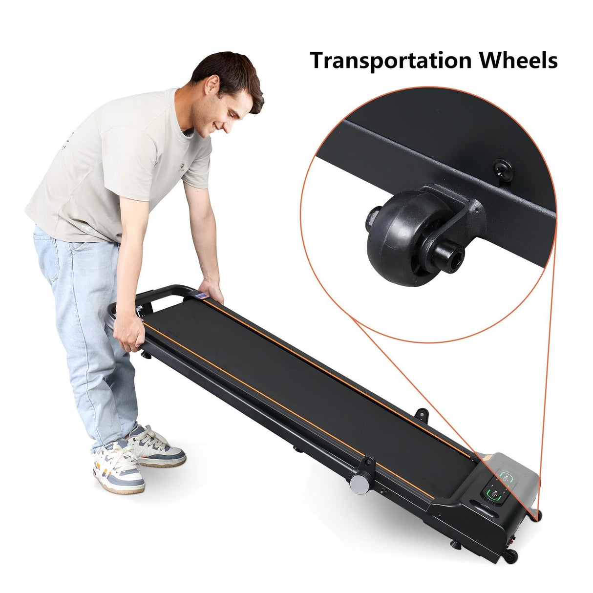 2 in 1 Folding Treadmill, Under Desk Electric Treadmill