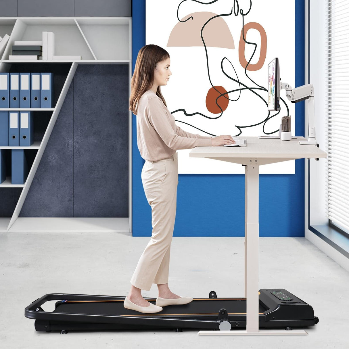 2 in 1 Folding Treadmill, Under Desk Electric Treadmill