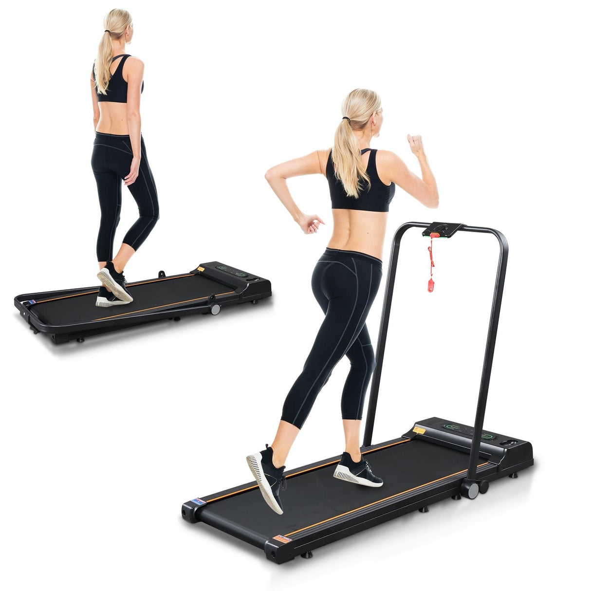 2 in 1 Folding Treadmill, Under Desk Electric Treadmill