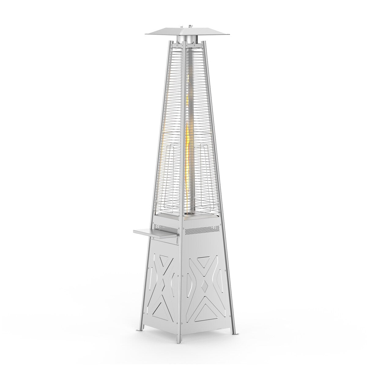 2-in-1 Gas Patio Heater Patio Outdoor with Removable Table Wheels