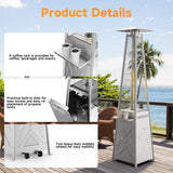 2-in-1 Gas Patio Heater Patio Outdoor with Removable Table Wheels