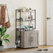 2-in-1 Hidden Cat Litter Box with 3 Shelves and Door