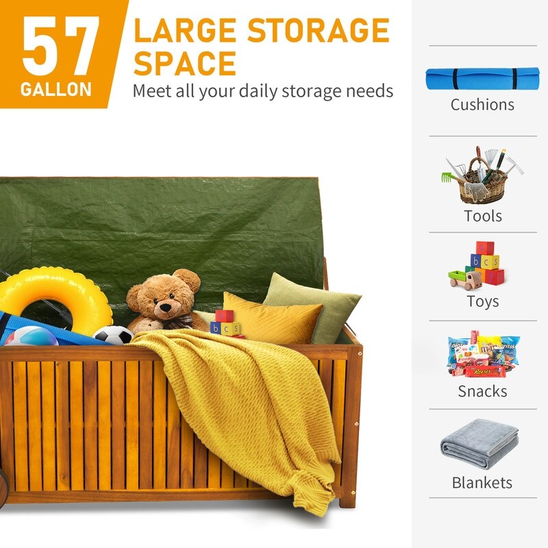 2 in 1 Mutifunctional Garden Storage Bench Pool Deck Box