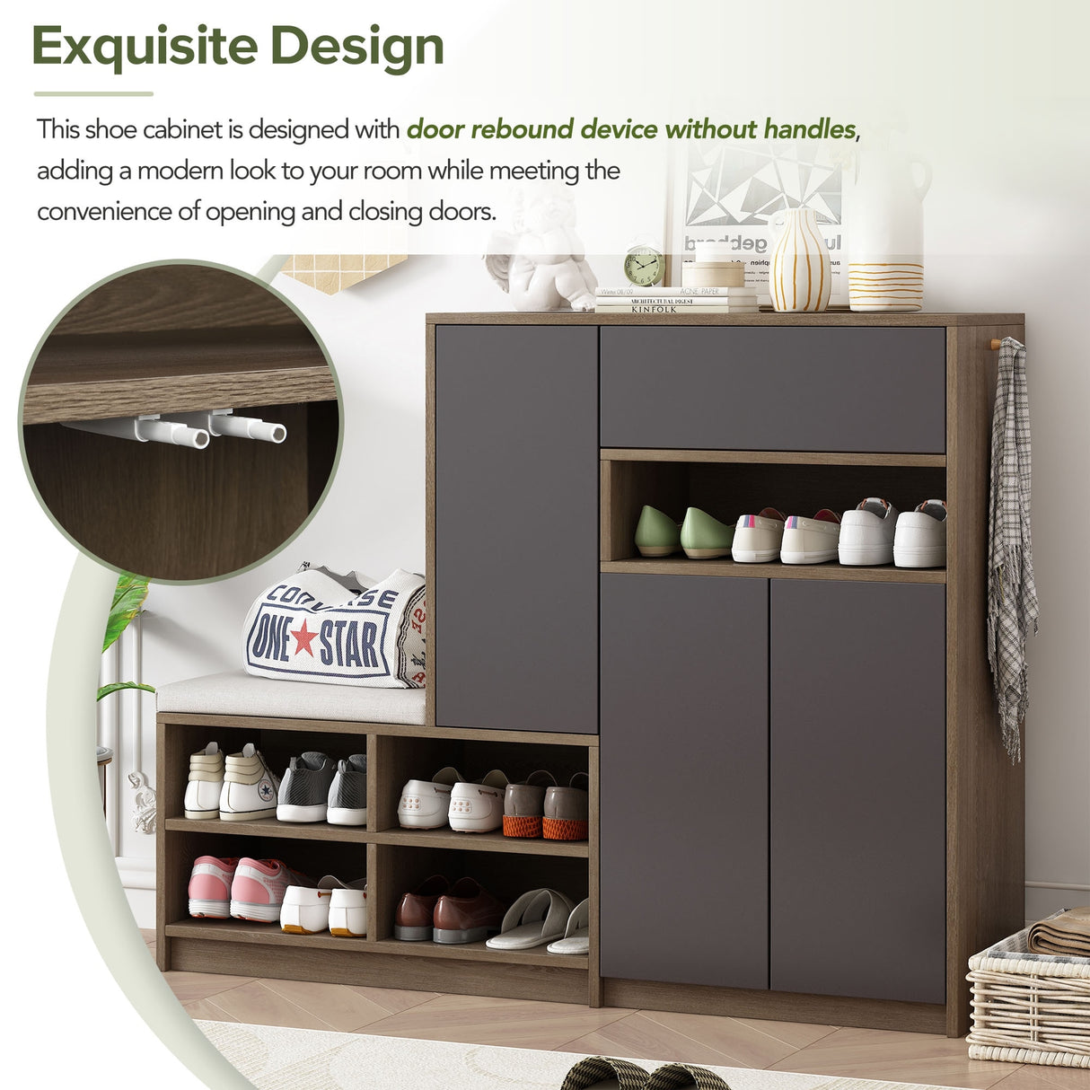 2-in-1 Shoe Storage Bench & Shoe Cabinets