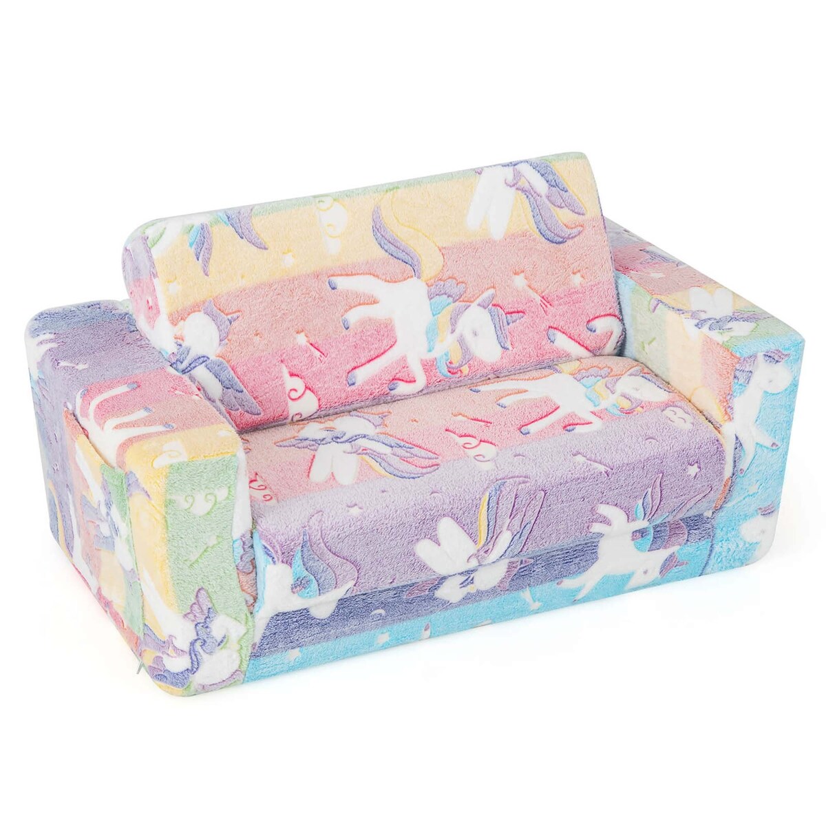 2-in-1 Toddler Couch Foam Kids Convertible Sofa Toddler Couch Lounger