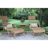 2 pc. Samera Teak & Bohemian Ottoman Set