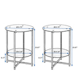 2-piece set (Clear) Tempered Glass End Table