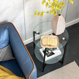 2-piece set (Clear) Tempered Glass End Table