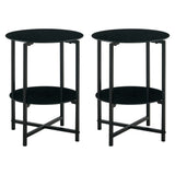2-piece set (Clear) Tempered Glass End Table