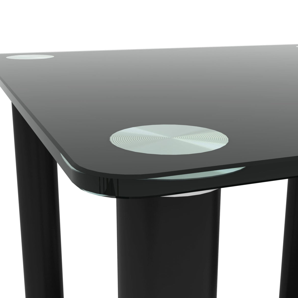 2-tiers Storage Shelf End Table Modern Rectangle Side Table with Metal Tube Legs Sofa Table with Tempered Glass Tabletop