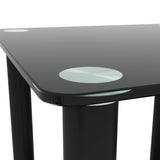 2-tiers Storage Shelf End Table Modern Rectangle Side Table with Metal Tube Legs Sofa Table with Tempered Glass Tabletop