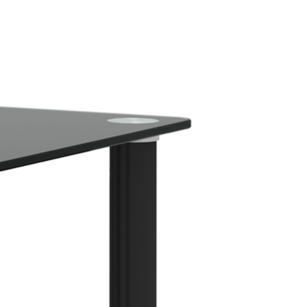 2-tiers Storage Shelf End Table Modern Rectangle Side Table with Metal Tube Legs Sofa Table with Tempered Glass Tabletop
