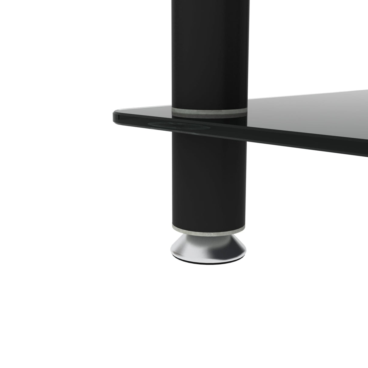 2-tiers Storage Shelf End Table Modern Rectangle Side Table with Metal Tube Legs Sofa Table with Tempered Glass Tabletop