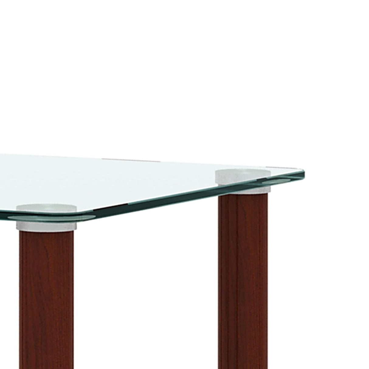 2-tiers Storage Shelf End Table Modern Rectangle Side Table with Metal Tube Legs Sofa Table with Tempered Glass Tabletop