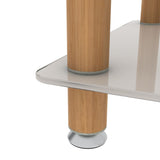2-tiers Storage Shelf End Table Modern Rectangle Side Table with Metal Tube Legs Sofa Table with Tempered Glass Tabletop