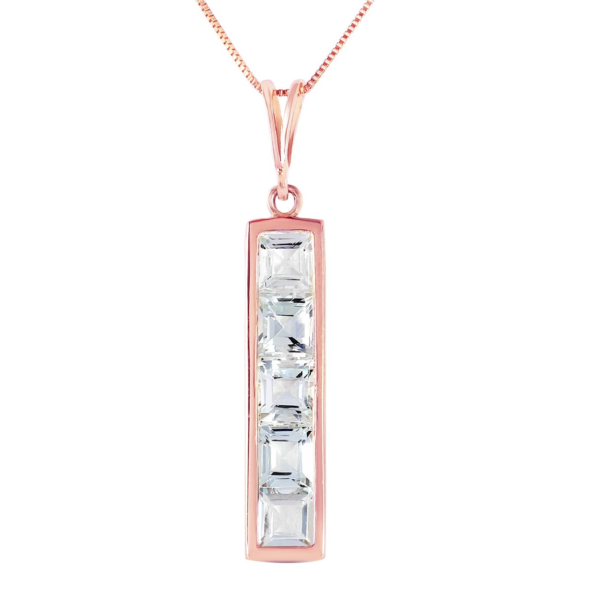 2.25 Carat 14K Solid Gold Labor Of Love Natural Aquamarine Necklace