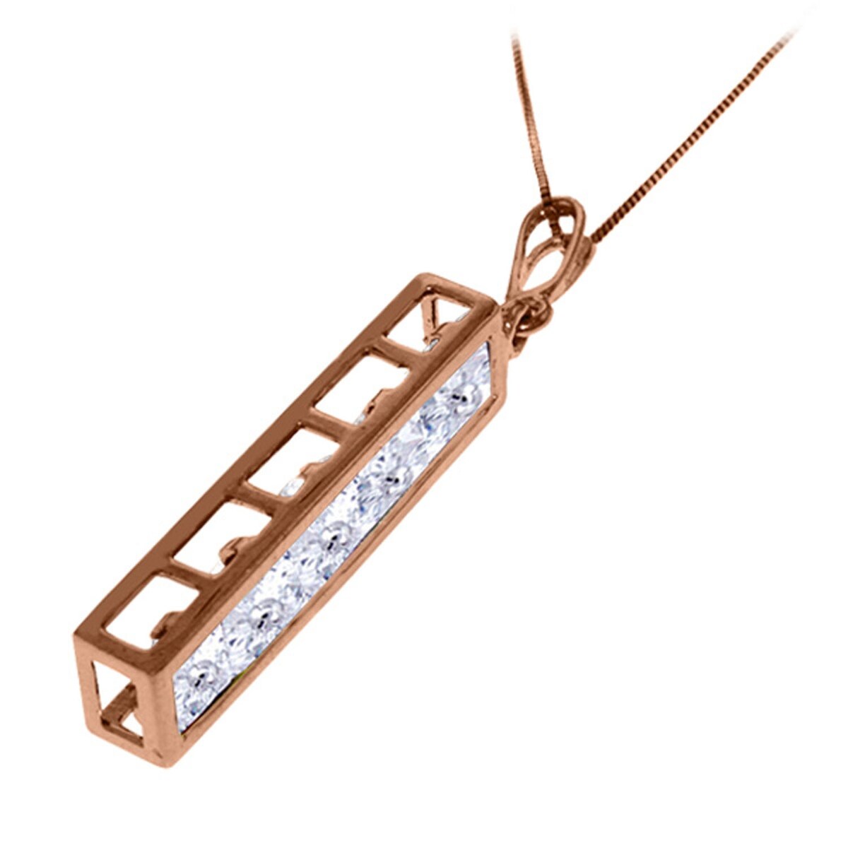 2.25 Carat 14K Solid Gold Labor Of Love Natural Aquamarine Necklace