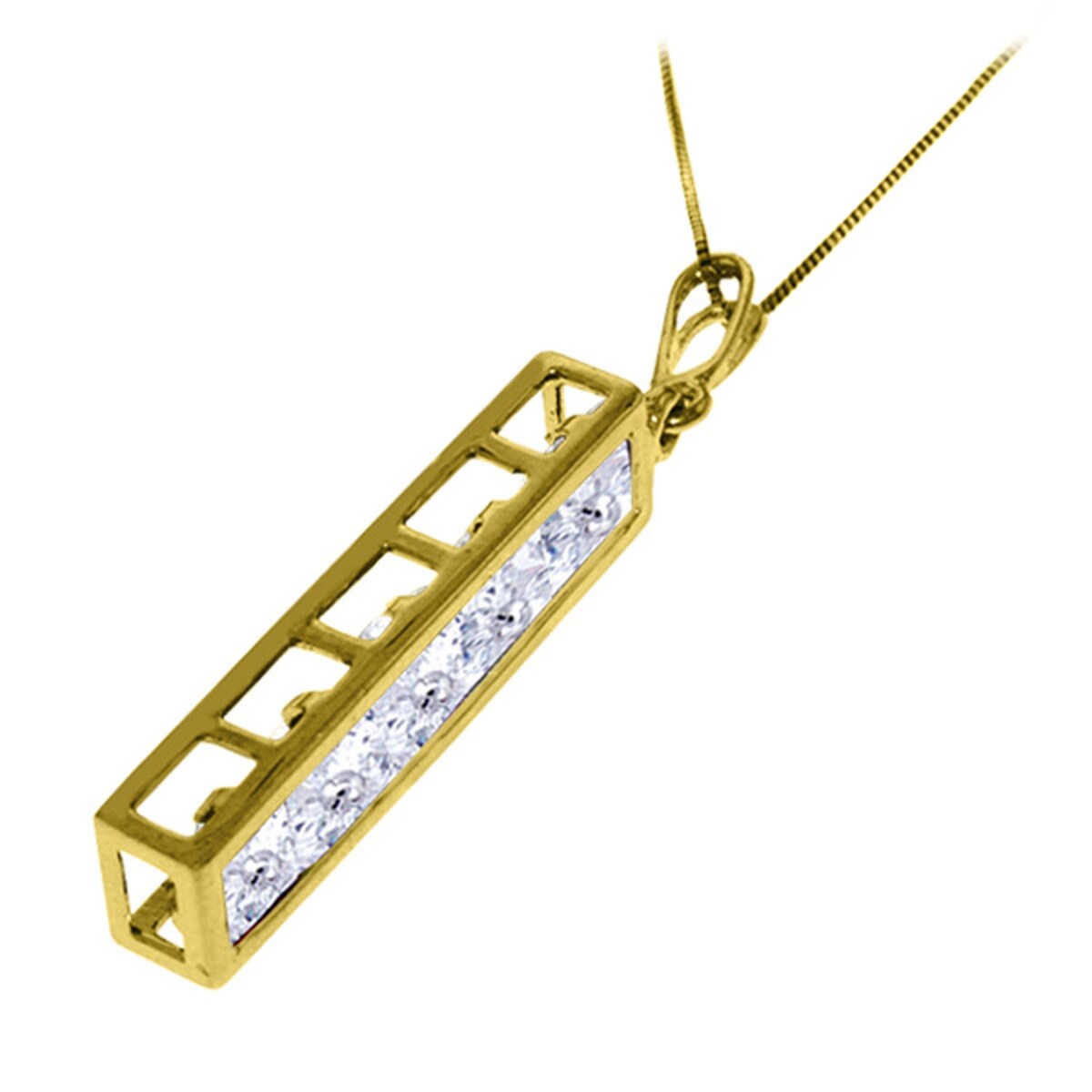 2.25 Carat 14K Solid Gold Labor Of Love Natural Aquamarine Necklace